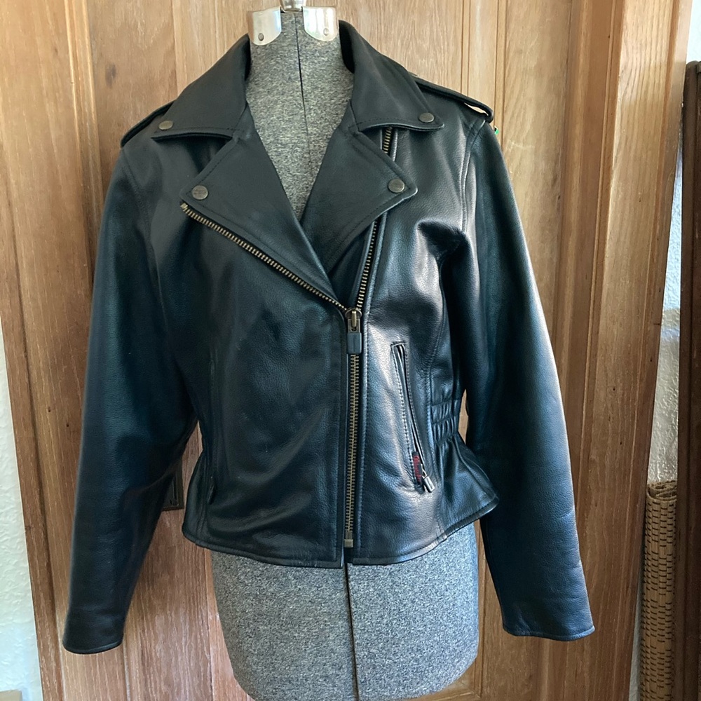 Milwaukee Leather Black Leather Motorcycle Jacket Women’s Size Medium
